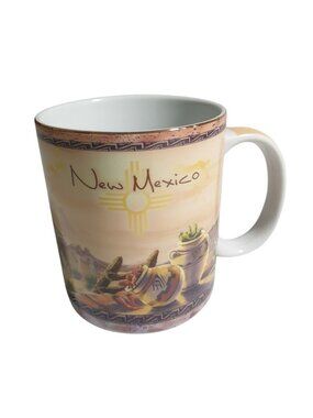 New Mexico Ceramic Souvenir Mug Desert Scene Southwest Decor Coffee Cup Gift